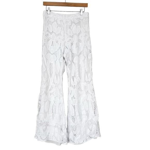Alexis White Lace Wide Leg Pants Sz M - Picture 1 of 5